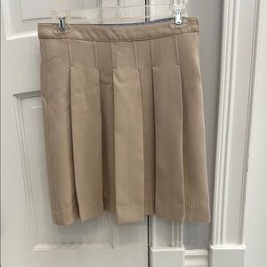 School uniform tan pleated skirt with shorts